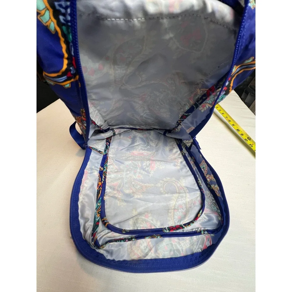 Vera Bradley Packable Backpack Paisley Swirls Blue Lightweight NWT 24541-K44
